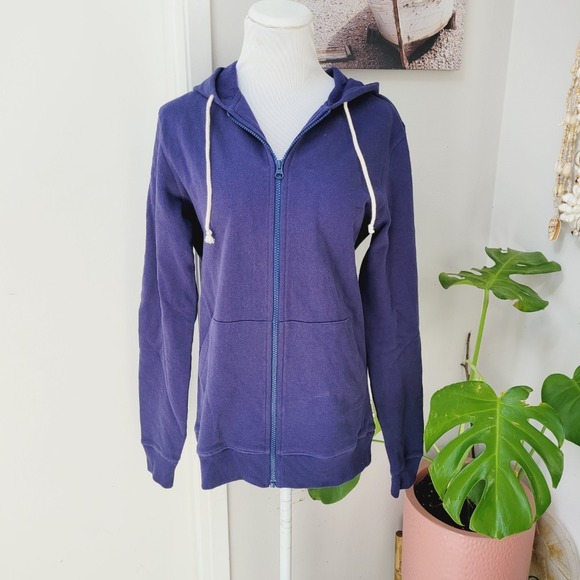 Pact full zip hoodie Mens Small navy blue organic‎ cotton eco friendly clothing - Picture 1 of 5